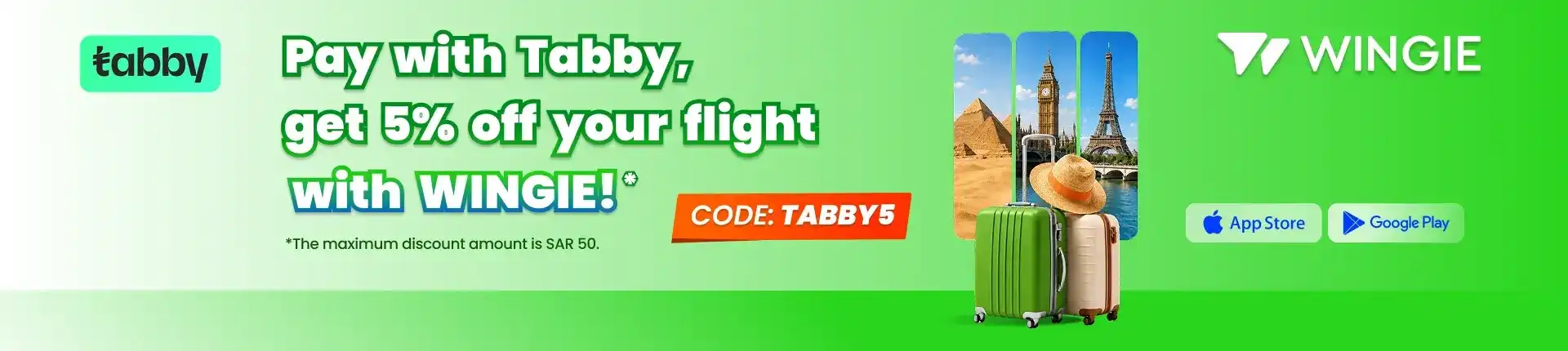 Save 5% on WINGIE with Tabby