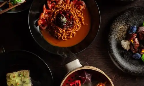 A variety of gourmet Asian dishes