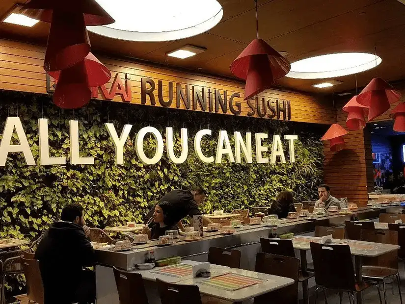 people eating sushi at Citystars Mall