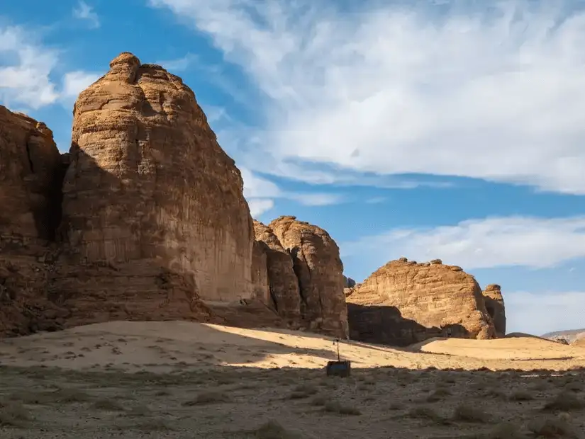 The majestic cliffs of AlUla, carved by time and history.