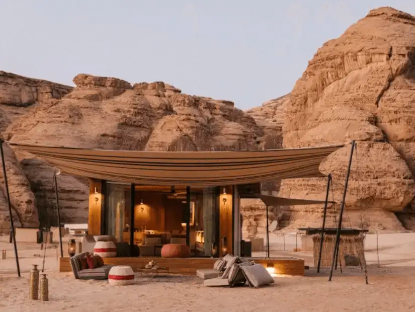 A modern oasis amid the ancient landscape of AlUla.