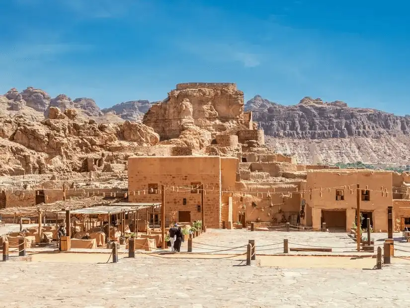 The ancient mudbrick structures of AlUla’s old town market.