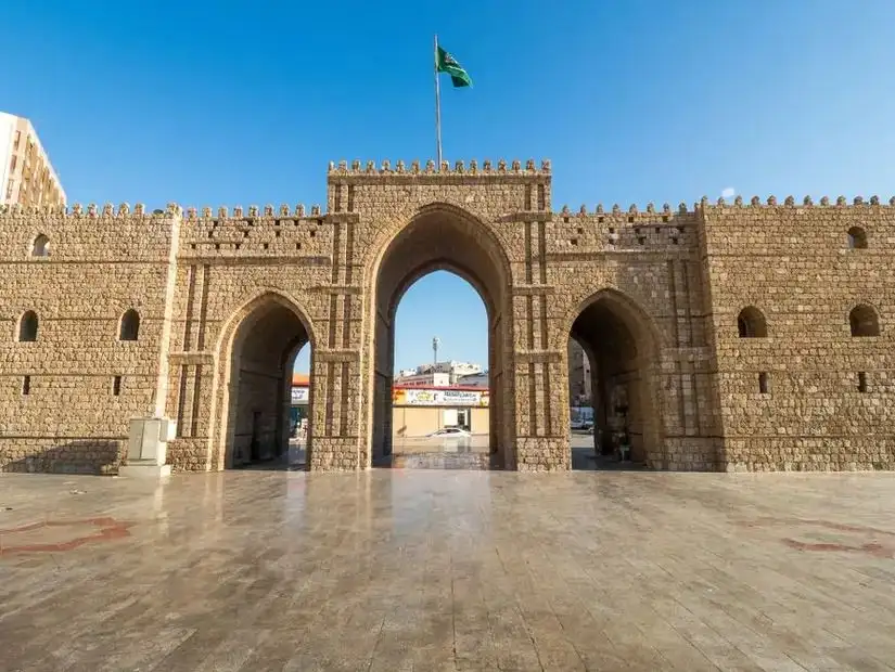 Old brick exterior of Bab Makkah