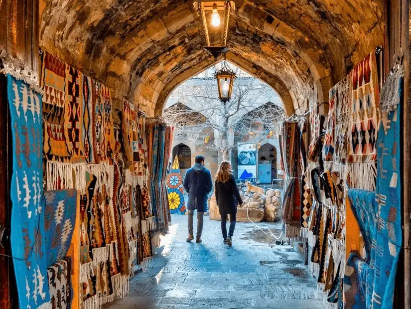 A colorful alley in Baku's historic Old City.