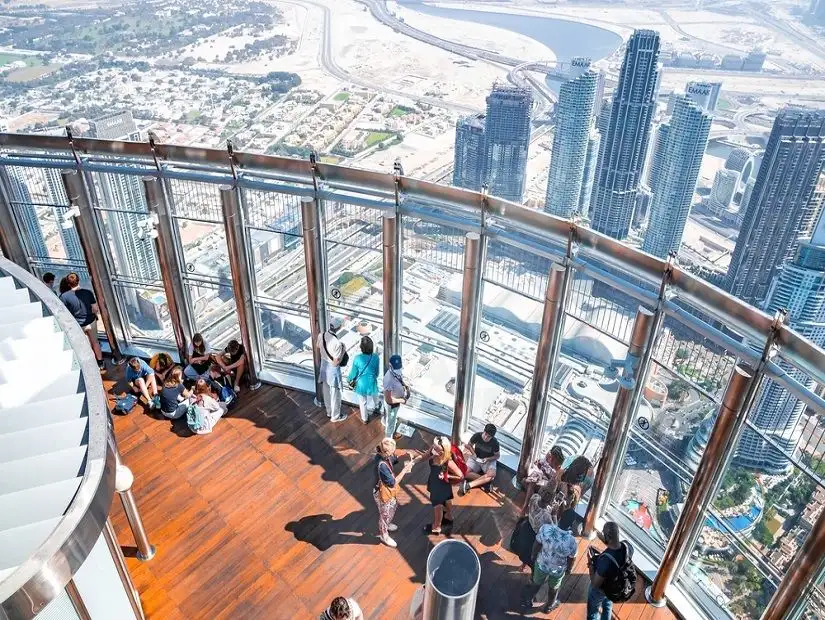  People at the observatory deck of Burj Khalifa, Dubai