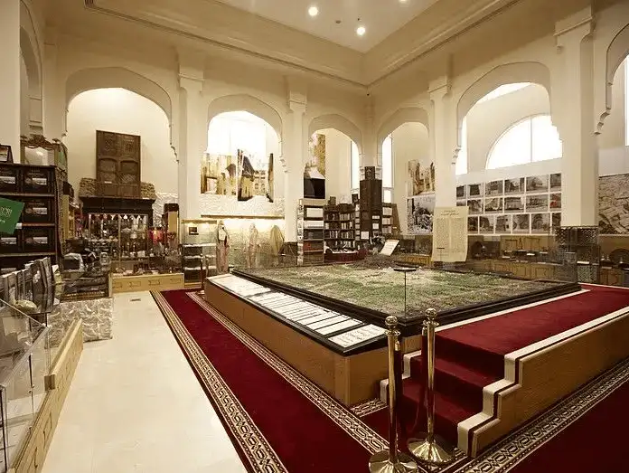 An exhibit inside Dar Al-Madina Museum, showcasing the rich history and culture of the region.