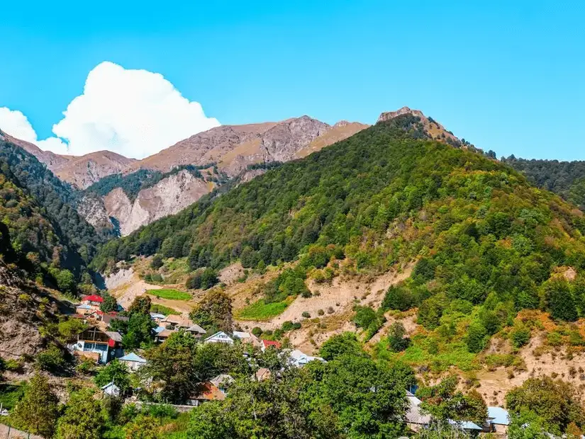 The picturesque mountainous landscape of Gabala.