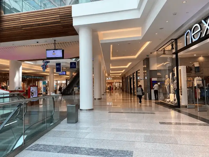 The spacious and modern interior of Ganglik Mall.