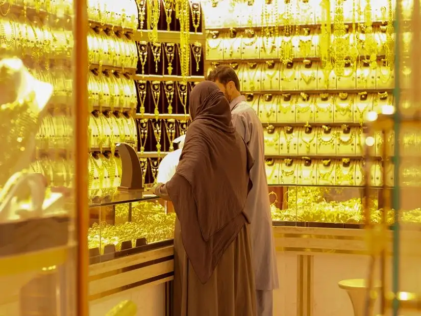 Couple shopping at Gold Souk