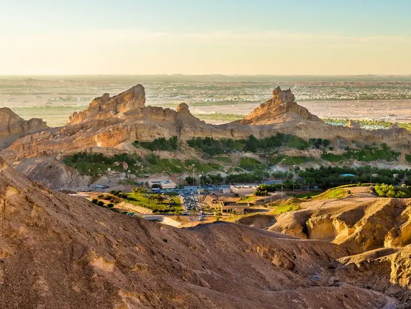 Aerial shot of Green Mubazzarah in Al Ain