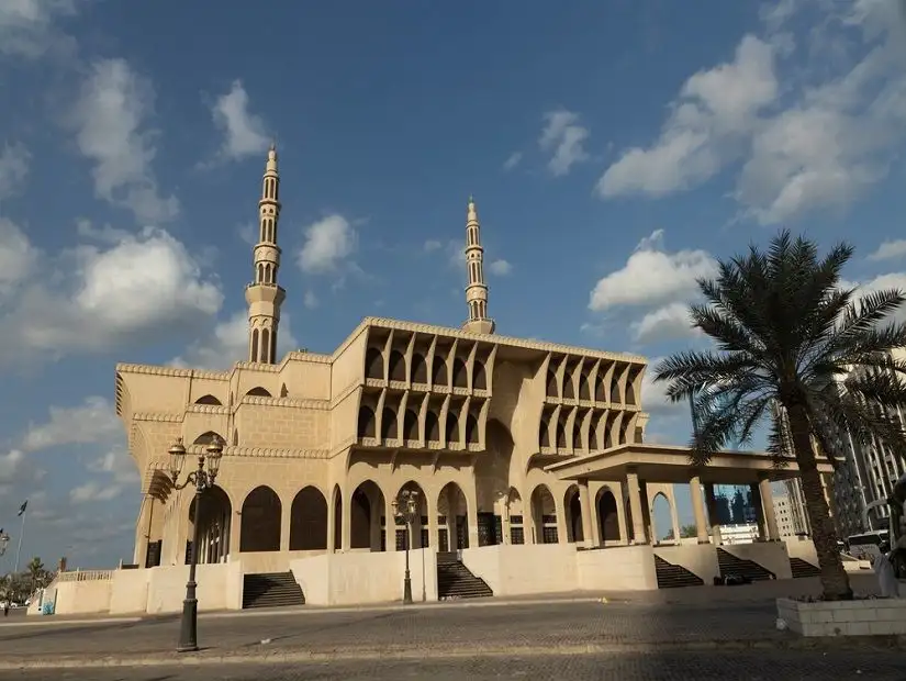 Exterior of the King Faisal Mosque in Sharjah