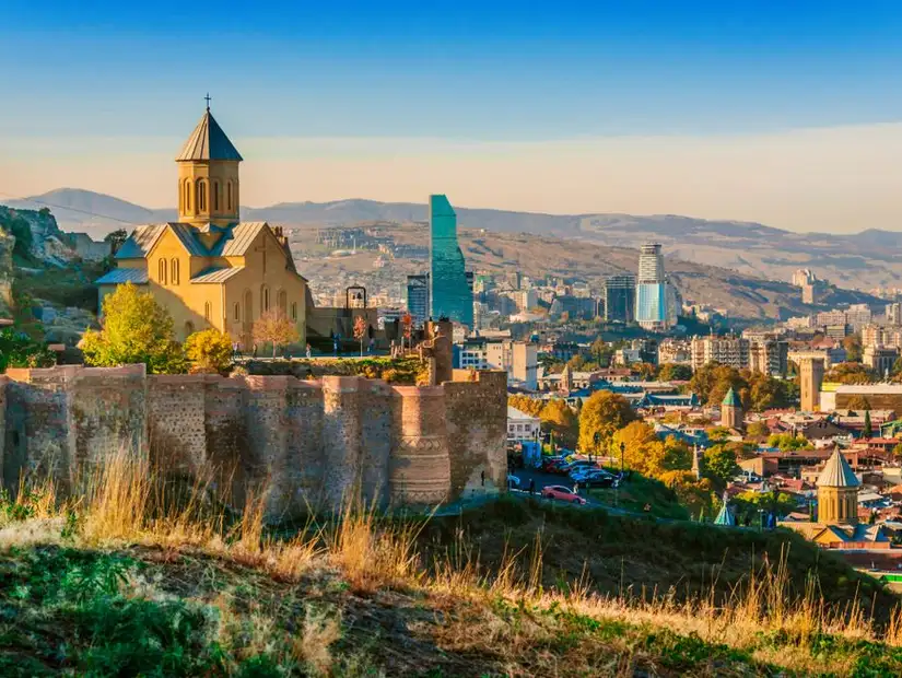 View of Narikala fortress in Tbilisi, Georgia