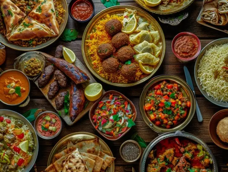 A vibrant Middle Eastern feast