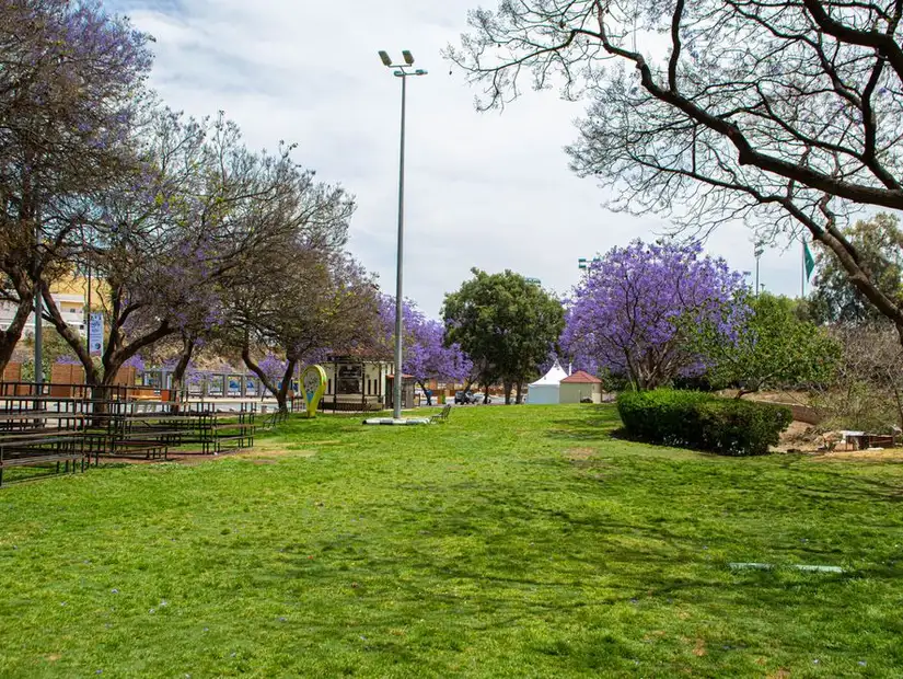 Lush pathways of Andalus Park.