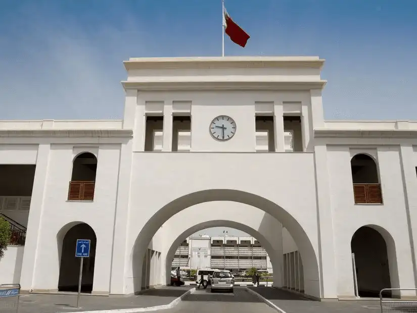 The iconic Bab Al Bahrain, an architectural landmark in Manama with its signature clock tower.