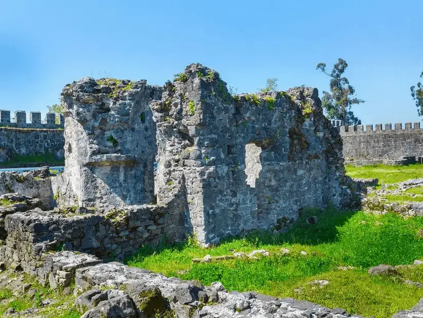 Ruins of an ancient stone structure.