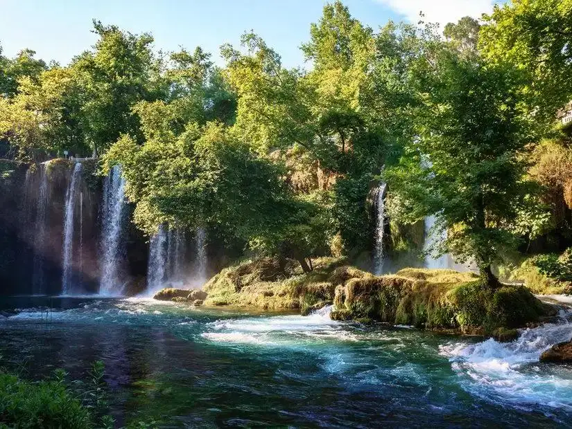 The majestic Duden Waterfalls in Antalya, offering a scenic natural escape.