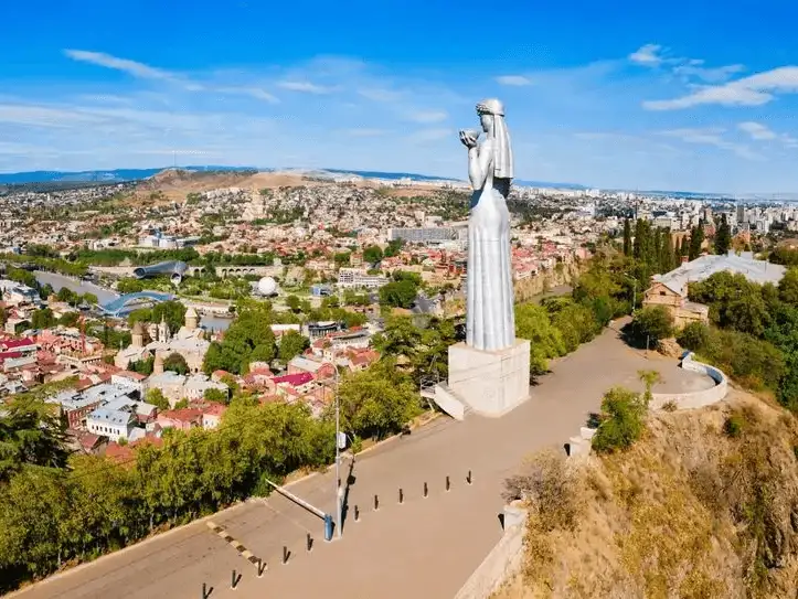 A majestic statue overlooking Tbilisi, representing Georgia's strength and hospitality.