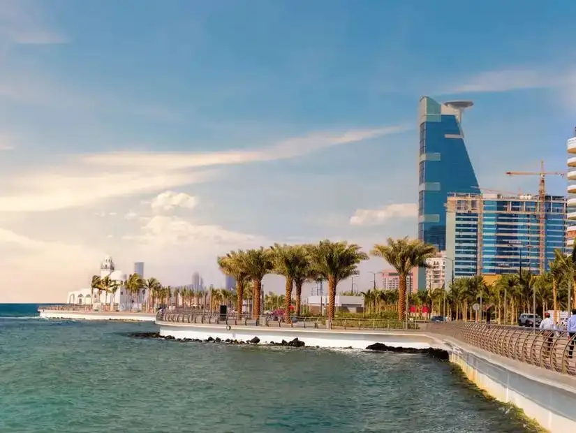 view of Jeddah Corniche in a sunny day