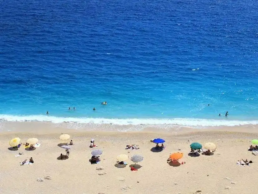 The stunning Kaputas Beach with its clear turquoise waters and rocky surroundings.