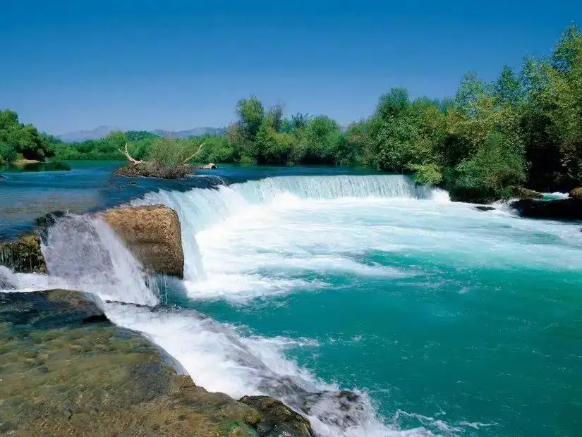 A scenic view of Manavgat, known for its river and waterfalls.