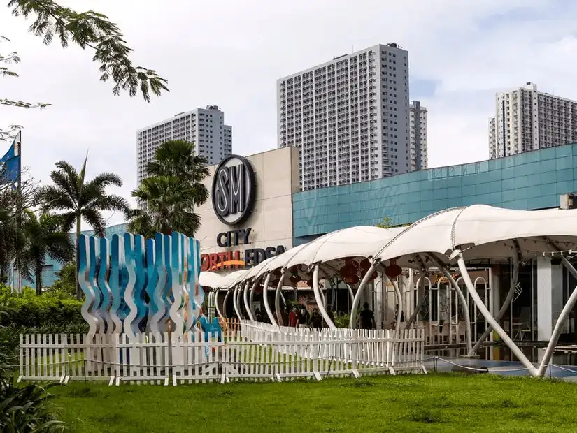 SM City North EDSA shopping mall entrance.