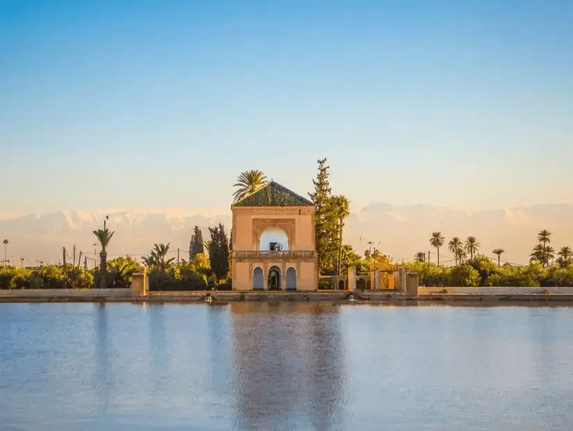 The peaceful Menara Gardens, with a large reflecting pool and views of the Atlas Mountains.