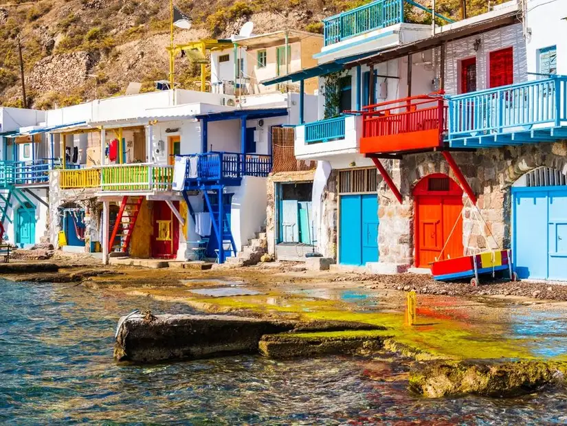 Colorful fishing village Klima, reflecting the island's volcanic charm and history.