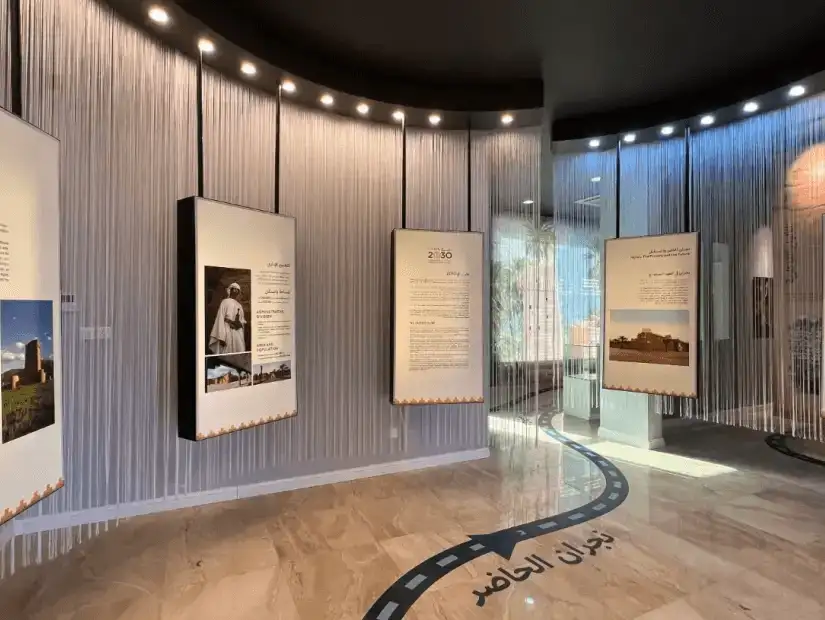 Najran Museum's informative exhibit panels.