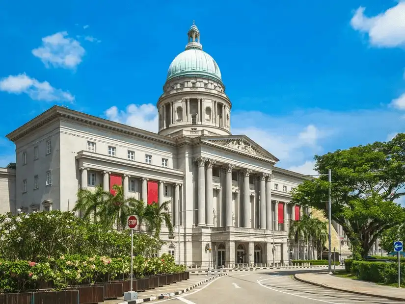 The National Gallery, a prominent landmark with its stunning dome and neoclassical architecture.