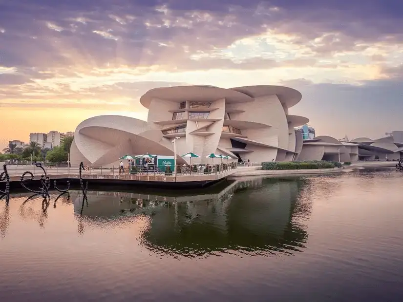 A striking museum with a futuristic design inspired by desert rose crystals.