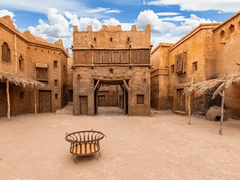 Historic mud-brick buildings in the ancient city of Ouarzazate.