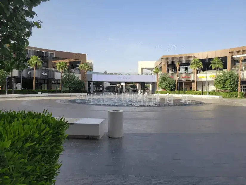 A panoramic view of Roshan Front's distinctive building.