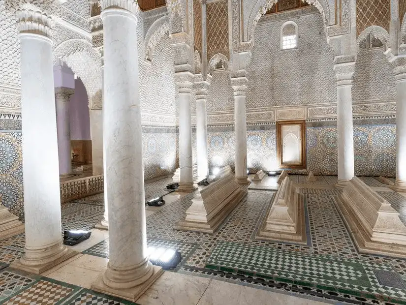 The intricately designed Saadian Tombs, a resting place of the Saadian dynasty.