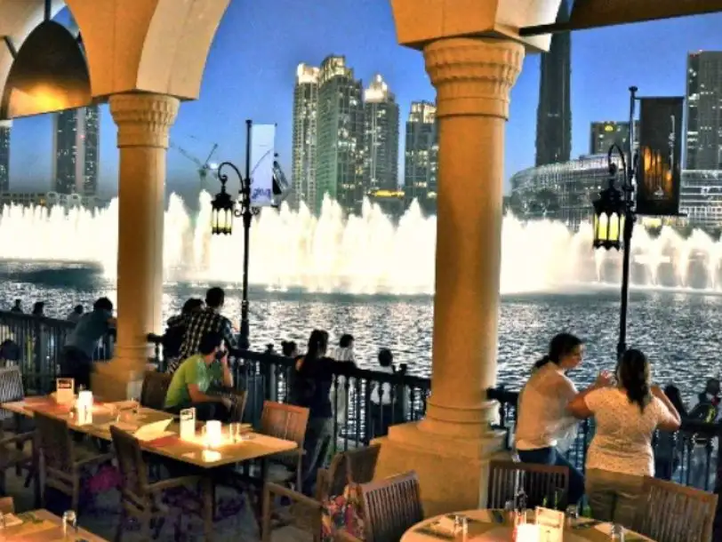 Dining with a view of the Dubai Fountain at Serafina.