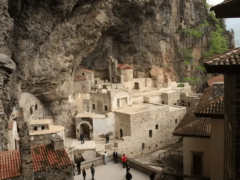 The historic Sumela Monastery built into the cliffs, offering a glimpse into ancient architecture.